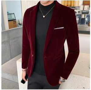 2025 Autumn Men's <strong>Velvet</strong> Casual Suit <strong>Jacket</strong> Fashionable Light Luxury Style Fashion Slim Fit High Quality Plus Size Suit <strong>Jacket</strong> - Product Image 2