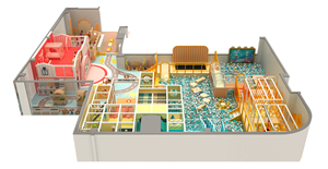 Aire de jeux intérieure commerciale pour enfants, équipement de terrain de jeu intérieur souple, maison de jeu de rôle avec jouets en plastique, bac à sable - Product Image 2