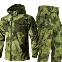 Ensemble de veste tactique softshell pour homme, motif camouflage, imperméable, uniforme de sécurité extérieur, doublure polaire chaude