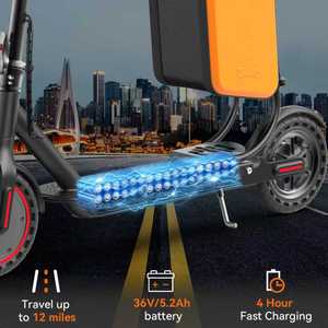 Scooter Eléctrico Cómodo para Adultos, 350W, Plegable, con Control <span class=keywords><strong>por</strong></span> Aplicación, Neumático Sólido de 8.5 Pulgadas - Product Image 4