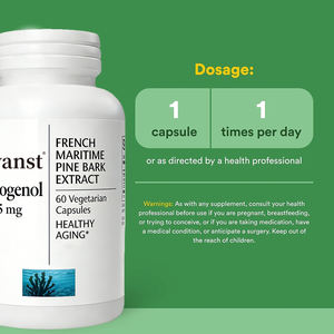 Pycnogenol en gélules de marque privée de haute qualité. Favorise une immunité saine. Aide à la production de collagène et d'acide hyaluronique. - Product Image 4