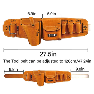 Sac de ceinture en cuir de vache véritable pour le travail du bois, l'électricien, la pochette à clous, l'installation, la rénovation, sac à outils résistant à l'usure - Product Image 2