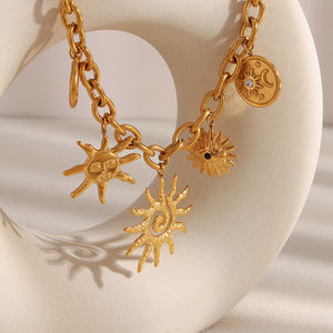 Dreamidea из нержавеющей стали позолоченное ожерелье Солнце Луна прелести Небесный дизайн модные 2025 Бохо ювелирные изделия для женщин - Product Image 4