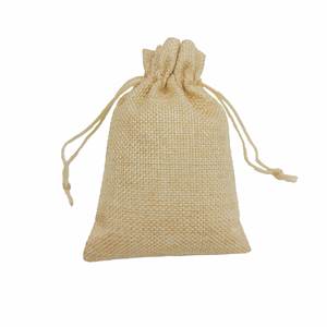 Custom Soft Beige Recycled Jute <b>Hessian</b> Drawstring Shopping <b>Bag</b> Business Promotional Christmas Gifts Packaging Letter Pattern - Product Image 5