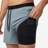 Shorts de course actifs, respirants et légers, séchage rapide, avec doublure 2-en-1, pour hommes, pour marathon, fitness et entraînement en salle de sport