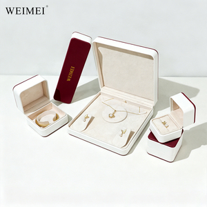 Caja de Joyería WEIMEI con Logotipo Personalizado, Caja de Joyería de Cuero de Lujo para Pendientes, Pulseras, Collares y Anillos - Product Image 5