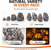 Roca Natural de Yooperlite en Bruto, Fluorescencia Naranja Brillante Bajo Luz UV, Espécimen Mineral para Reiki, Meditación y Decoración del Hogar