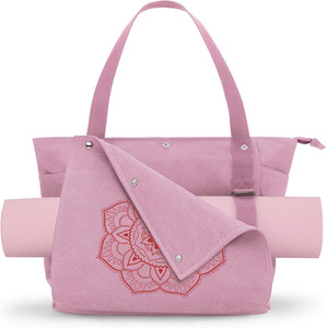 Échantillon gratuit : Sacs fourre-tout personnalisés en toile avec poches pour tapis de yoga – Sacs à bandoulière polyvalents pour l'exercice, le Pilates, les voyages, la plage - Product Image 1