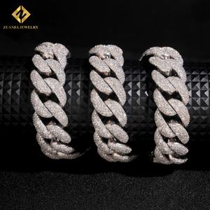 Nuevo Producto, Cadena Cubana de Moissanita VVS de 23 mm, Collar de Plata de Ley 925, Cadena de Eslabones, Estilo Hip Hop, Diamantes Engastados, Certificado GRA - Product Image 5