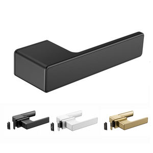 מנעול דלת עץ מוצק שחור עם ידית אלומיניום שקטה עבור חדר שינה ודירות פנים חומר סגסוגת עמיד - Product Image 4