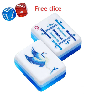 Tuiles de Mahjong en Acrylique Bleu et Blanc, 160 Pièces, 4 Niveaux, Luxe Américain, Nouvelles, Écologiques et Durables - Product Image 4
