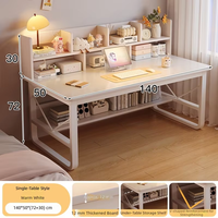 Bureau d'étude et d'écriture intégré Zhishuyunfang pour chambre d'étudiant avec étagère et chaise détachable en MDF – Bureau informatique simple