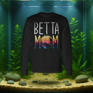 T-shirt a maniche lunghe Betta Mom, regalo per gli amanti dei pesci Betta, per gli appassionati di acquari - Product Image 3