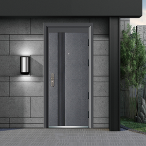 Acciaio americano porta d'ingresso in legno a buon mercato corazzato antiproiettile 48 pollici commerciale esterno di sicurezza porte anteriori con serratura intelligente - Product Image 5