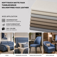 Cuir synthétique mat doux naturel imitation cuir de vachette sans solvant pour rembourrage de canapé, revêtement de chaise de salle à manger et coussin - Vente en gros