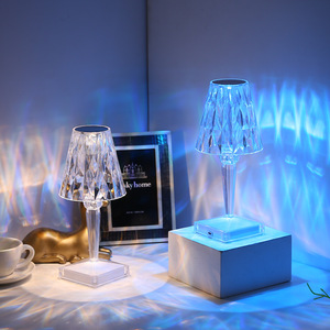 Sang trọng pha lê <span class=keywords><strong>LED</strong></span> đèn cạnh giường ngủ hiện đại Ins phong cách bầu không khí ánh sáng ban đêm thanh lịch không dây có thể sạc lại RGB Màu Bảng ánh sáng - Product Image 4