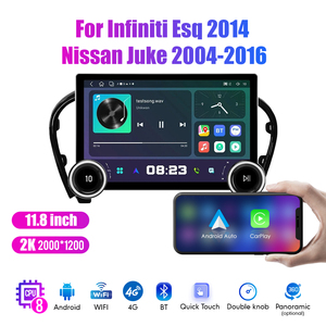 11.8 "diamante doppio manopole 2K QLED schermo 2 Din Android autoradio per <span class=keywords><strong>Nissan</strong></span> <span class=keywords><strong>Juke</strong></span> 2004-2016 Stereo Android <span class=keywords><strong>Auto</strong></span> Carplay - Product Image 3