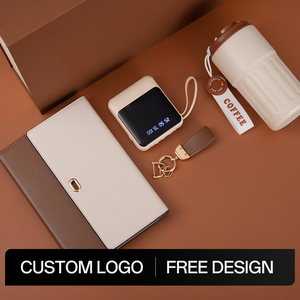 2026 Feestdagen Bedrijfsgeschenkset Luxe Op maat gemaakte logo UV-geprinte geïsoleerde beker sleutelhanger A5 PU notitieboek & powerbank - Product Image 3