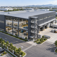 Bâtiment d'atelier industriel préfabriqué sur mesure en structure acier multi-étages avec bureau et mezzanine