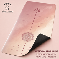 Tapis de yoga Yugaland Flagship 70 en caoutchouc PU lisse 183*68cm, antidérapant, naturel, vente en gros