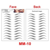Autocollants de tatouage pour sourcils temporaires pour femmes, imitation réaliste naturelle 3D/4D/6D, maquillage du visage et du corps, noir et brun, vente en gros 2021
