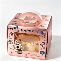 Confezione per Dessert, Scatola Regalo per Feste, Scatola per Torta di Compleanno con Finestra Trasparente in PET, Manico Portatile, Scatola per Pasticceria con Logo Personalizzato Stampato