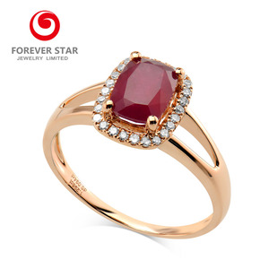 Anelli Gioielli da Donna <span class=keywords><strong>con</strong></span> <span class=keywords><strong>Rubino</strong></span> <span class=keywords><strong>Naturale</strong></span>, Gioielli in Oro Fine 14 Carati, Vendita all'Ingrosso - Product Image 1