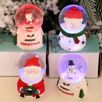 Zhifan Zhifan-045 Adorno Navideño de Bola de Cristal de Resina Iluminada, Globo de Nieve con Luz LED, Regalo