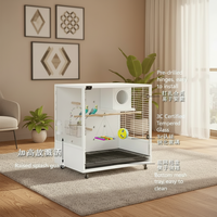 Grande volière premium en bois et verre pour l'élevage de perroquets, idéale pour les magasins d'animaux et les hôtels pour animaux.
