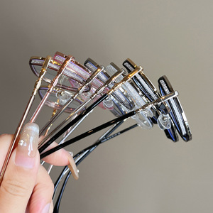 Qianai – lunettes rondes en métal TR90, monture complète, verres anti-lumière bleue pour femmes, Style coréen S3 23069 - Product Image 2