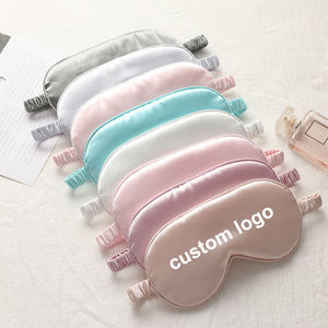 Máscara de Ojos de satén de seda Unisex súper suave con logotipo personalizado <span class=keywords><strong>para</strong></span> avión Hotel Sleep Eyemask - Product Image 2