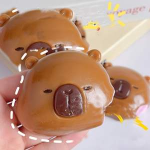 Creative 9cm TPR <b>Squishy</b> Toy New Capybara Head-Shape Stress Relief Squeeze Gift for Kids and Adults Relaxing Time - Product Image 2