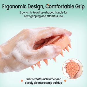 Custom Logo Silicone <b>Hair</b> Scalp Massager Brush Deep Cleaning Exfoliating Shampoo <b>Scrubber</b> with Ergonomic Grip - Product Image 5