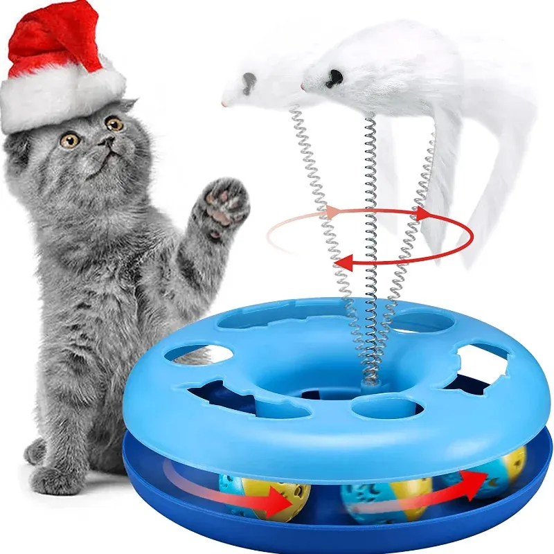 Meilleure vente en gros 2 en 1 jouets interactifs pour chaton chenilles jouets pour chat avec balles d'exercice Teaser Mouse