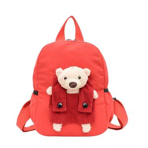 Hot Selling Canvas Cute Bear <b>Small</b> Kids <b>Backpack</b> Kindergarten Children School Bags With Custom Logo - Product Image 5