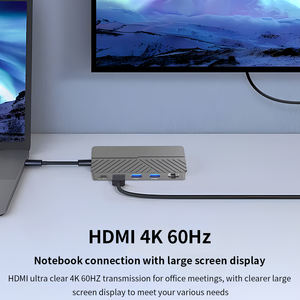 محطة إرساء TISHRIC 6 في 1 <span class=keywords><strong>M</strong></span>.<span class=keywords><strong>2</strong></span> NGFF/NVME ثنائية البروتوكول من الألومنيوم حاوية HDMI مع شحن عكسي USB - Product Image 6