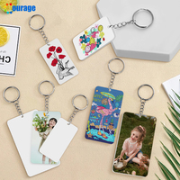 Porte-clés vierges en acrylique pour sublimation, de tailles grande, moyenne et petite, et plaques vierges rectangulaires pour sublimation