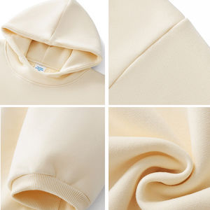 Digital Oem Custom Boxy Fit Streetwear 400 Gsm FG Color Blank Plain Thickening Winter Heavyweight Cropped Men's <b>Hoodie</b> for Men - Product Image 5