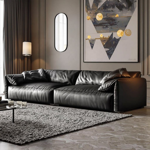 أريكة بذراعين مبطنة بالجلد الطبيعي مع إطار خشبي صلب، أثاث غرفة المعيشة الأكثر مبيعًا لعام <span class=keywords><strong>2026</strong></span> - Product Image 5