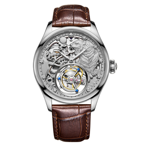 Reloj de Pulsera Aesop Real Tourbillon para Hombre, Esqueleto 3D con Esfera de Tigre, Movimiento Mecánico Manual, Zafiro, Estilo Ejecutivo, Envío Directo - Product Image 1