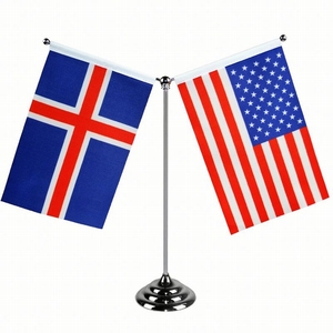 <strong>Custom</strong> Design All National <strong>Flags</strong> Printed Metal Double Pieces Brazil <strong>Desk</strong> <strong>Table</strong> <strong>Flag</strong> Metal Stand with Pole - Product Image 6