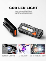 Feu arrière de sécurité LED clignotant rouge et bleu, étanche IP63, rechargeable par USB, avec clip, pour la course et la marche