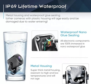 Ritim 1080P 2K su geçirmez geri görüş kamerası evrensel tip araba dvr'ı ön ve arka görüş kamerası ters yardım - Product Image 6