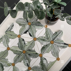 Nuovo Design <span class=keywords><strong>Mosaico</strong></span> in Marmo <span class=keywords><strong>Naturale</strong></span> con Motivo Floreale per Bagno, Piastrelle <span class=keywords><strong>Mosaico</strong></span> Irregolari Uniche - Product Image 4