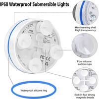 Mini batterie magnétique submersible intelligente IP68 LED, télécommande RF, étanche, pour piscine, réservoir de poissons