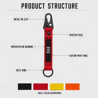 Tactische HK Clip Sleutelhanger Lanyard Nylon Webbing Sleutelband Metalen Karabijnhaak Aangepaste Logo Groothandel OEM ODM