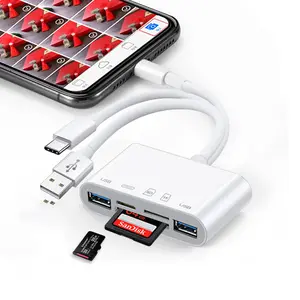 Typ-c und USB-A-Adapter für Telefon Micro-SD-Kartenleser Kameraleser Adapter Kamera-Anzeiger 8-Pin-SD-Kartenleser