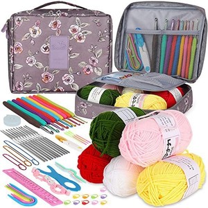 Juego de 59 Piezas de <span class=keywords><strong>Ganchillo</strong></span> para Principiantes Adultos, <span class=keywords><strong>Kit</strong></span> de Tejido Multifuncional Hecho a Mano con Hilo de Lana - Product Image 2