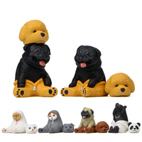 Figurines de costumes d'animaux mignons en PVC, modèles de collection avec ours et chat pour la décoration de la maison, du bureau et du jardin féerique