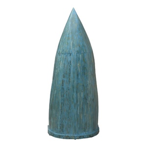 Boat-Shaped Wooden Display Shelf <b>Unit</b> | Distressed Blue Open Storage Rack | Nautical Style <b>Corner</b> Shelf for Living Room & Home - Product Image 3